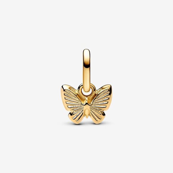 Women\'s Blue Butterfly Mini Dangle Charm 14k Gold Plating Bold Jewelry Set